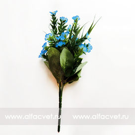 искусственные цветы букет фиалок с добавкой пластик цвета синий 12