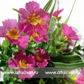 искусственные цветы букет фиалок с добавкой пластик цвета фиолетовый 7