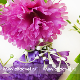 искусственные цветы гвоздикa цвета фиолетовый с малиновым 22