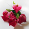 искусственные цветы букет каллы цвета розовый с малиновым 53