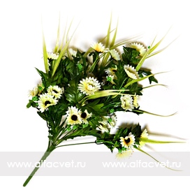 искусственные цветы букет ромашка с осокой цвета белый 6