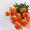 искусственные цветы букет роз цвета желтый с оранжевым 17