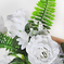 искусственные цветы букет свадебный роза + мал-я с длинной веткой цвета белый 6