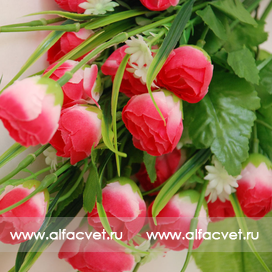 искусственные цветы тюльпаны цвета розовый с белым 14