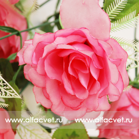 искусственные цветы букет роз цвета розовый 5