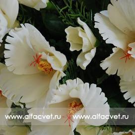 искусственные цветы китайская роза цвета белый 6