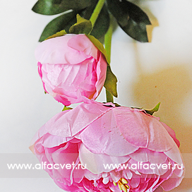 искусственные цветы ветка пиона цвета розовый 5