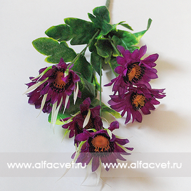 искусственные цветы букет ромашка с осокой цвета фиолетовый 7