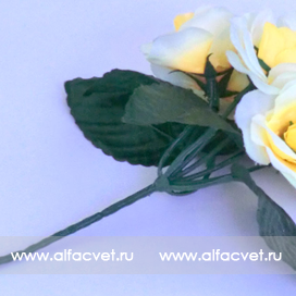 искусственные цветы роза-фиалка цвета желтый 1