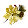 искусственные цветы веточка ели с ягодами, шишкой и пуансеттией цвета белый 6