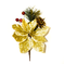 искусственные цветы веточка ели с ягодами, шишкой и пуансеттией цвета белый 6